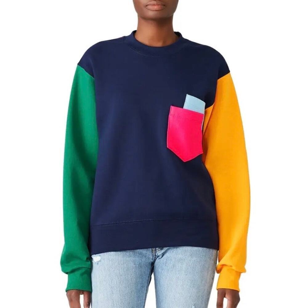 Fruit Of The Loom x Cedric Charlier Mens Color Block Sweatshirt Large Unisex USA